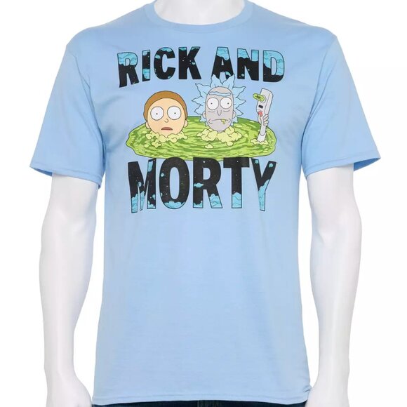 Men's Rick and Morty Blue Portal Tee Size 2X NWT - Picture 1 of 2